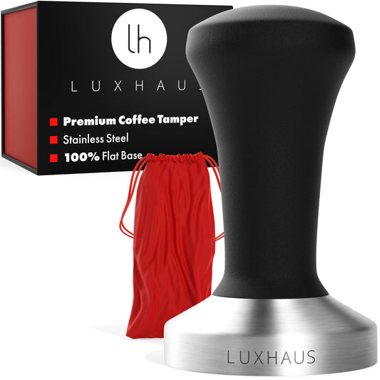 LuxHaus 58mm Espresso Tamper - Premium Barista Coffee Tamper with 100% Flat Stainless Steel Base