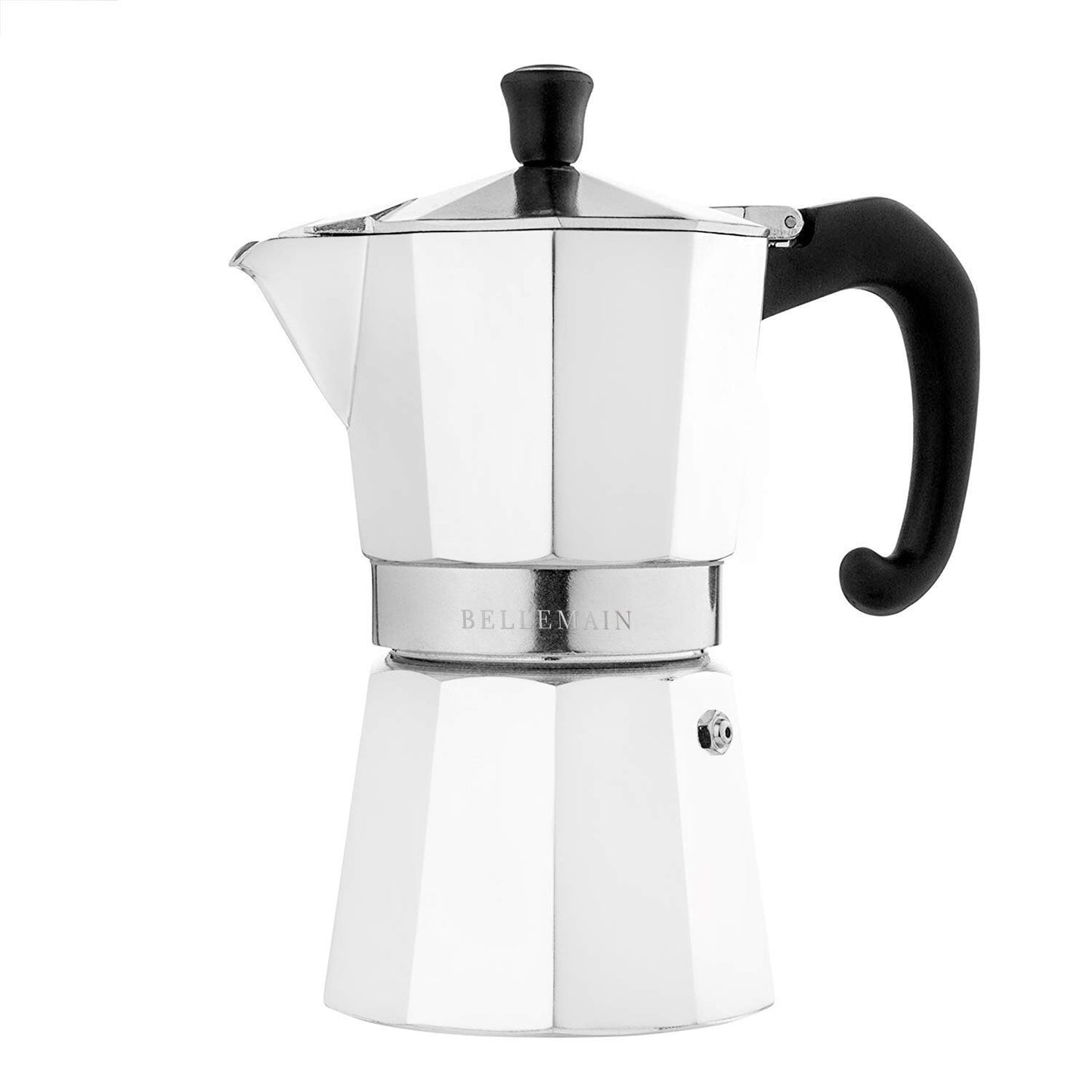 Bellemain Stovetop Espresso Maker Moka Pot (White, 3 Cup)