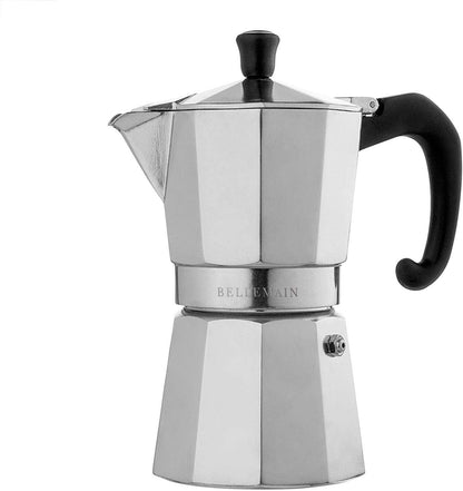 Bellemain Stovetop Espresso Maker Moka Pot (White, 3 Cup)