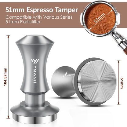 Espresso Tamper 53.3mm with 20lb/30lbs Replacement Springs Tamper Black, Professional Barista Coffee Tamper With 100% Stainless Steel Ripple Base, Compatible with Breville 54mm Portafilter