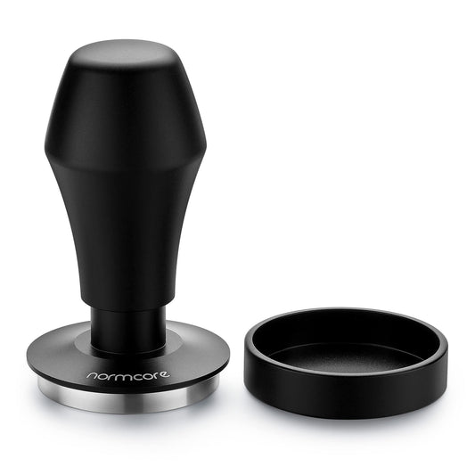 Normcore V4 Coffee Tamper 53.3mm - Spring-loaded Tamper – Barista Espresso Tamper with 15lb / 25lb / 30lbs Replacement Springs - Anodized Aluminum Handle and Stand - Flat Base