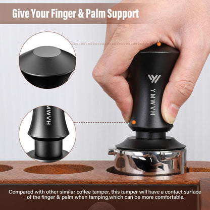 Espresso Tamper 53.3mm with 20lb/30lbs Replacement Springs Tamper Black, Professional Barista Coffee Tamper With 100% Stainless Steel Ripple Base, Compatible with Breville 54mm Portafilter