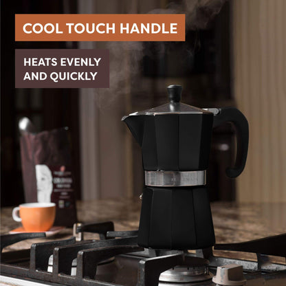 Bellemain Stovetop Espresso Maker Moka Pot (White, 3 Cup)