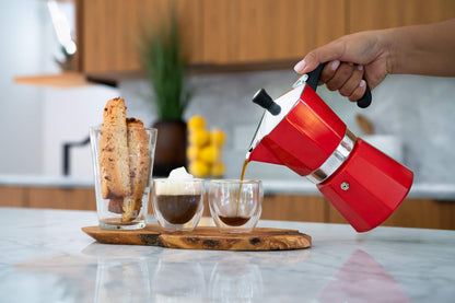 Bellemain Stovetop Espresso Maker Moka Pot (White, 3 Cup)