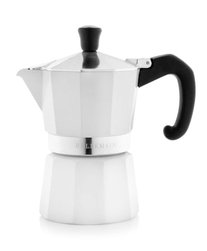 Bellemain Stovetop Espresso Maker Moka Pot (White, 3 Cup)