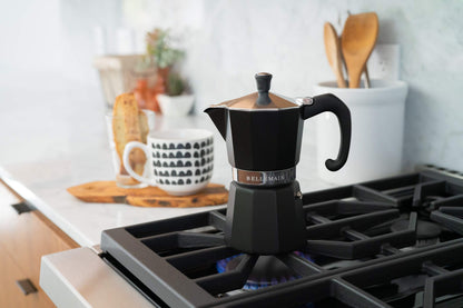 Bellemain Stovetop Espresso Maker Moka Pot (White, 3 Cup)