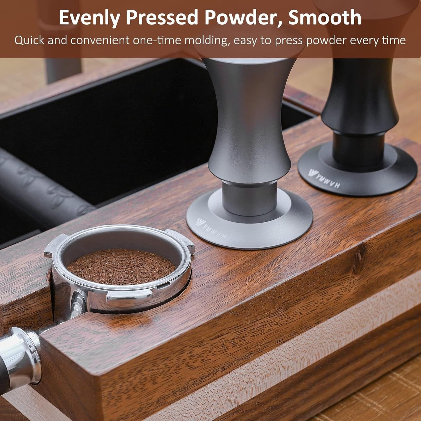 Espresso Tamper 53.3mm with 20lb/30lbs Replacement Springs Tamper Black, Professional Barista Coffee Tamper With 100% Stainless Steel Ripple Base, Compatible with Breville 54mm Portafilter