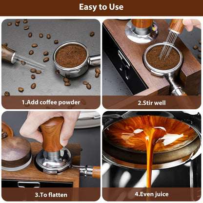 Espresso Tamper 53.3mm with 20lb/30lbs Replacement Springs Tamper Black, Professional Barista Coffee Tamper With 100% Stainless Steel Ripple Base, Compatible with Breville 54mm Portafilter